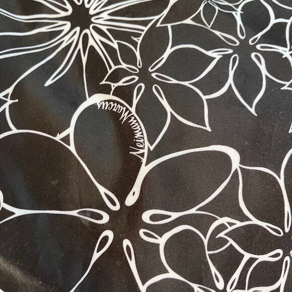 Neiman Marcus Black White floral pink lined tote bag womens lightweight reusable - Picture 2 of 7